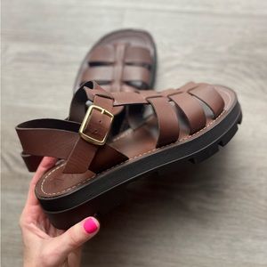 MANGO New without tags. Women Leather straps sandals size 7.5(38)